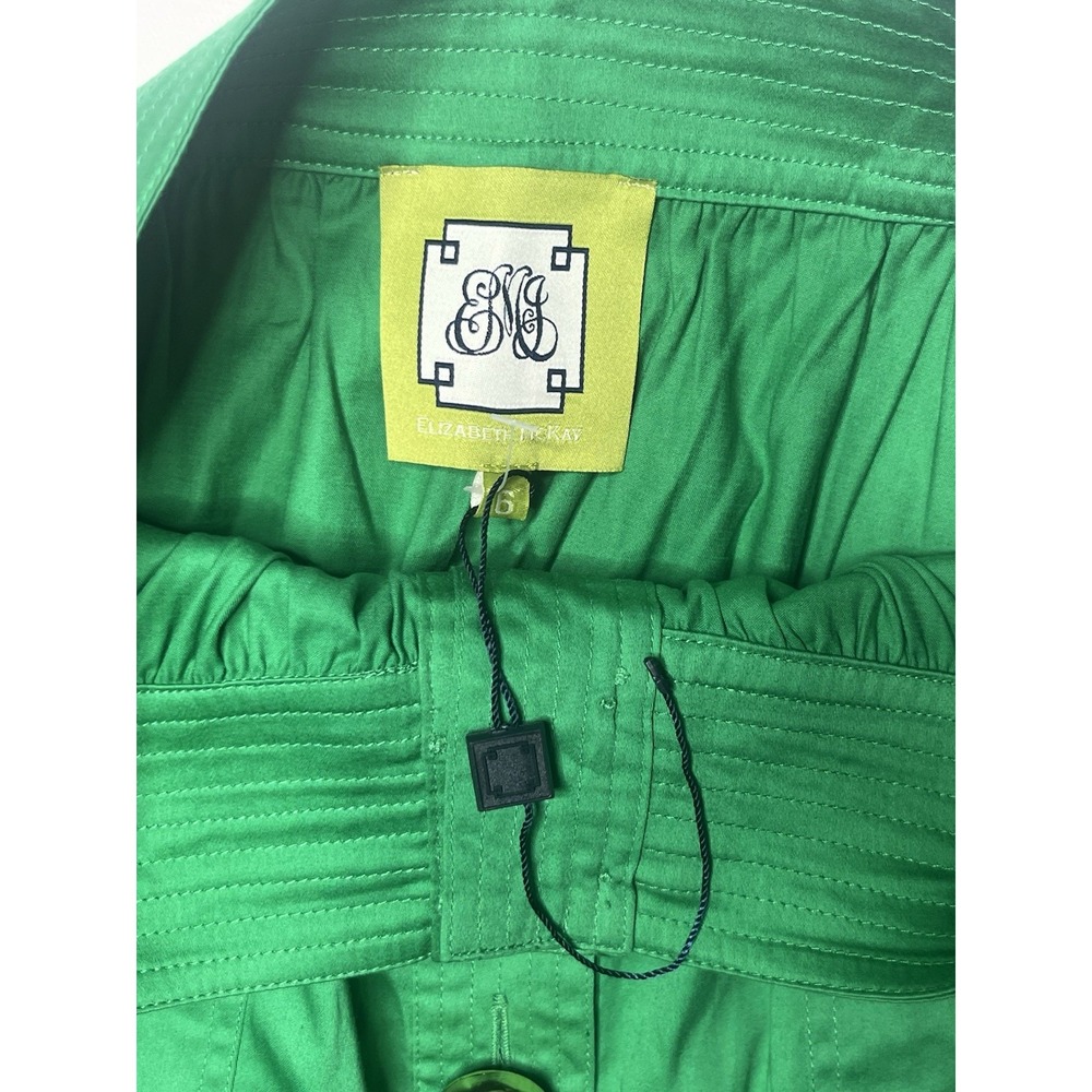 ELIZABETH McKAY Size 6 Skirt Green Cotton Blend Stretch New Missing Tags - Picture 2 of 5